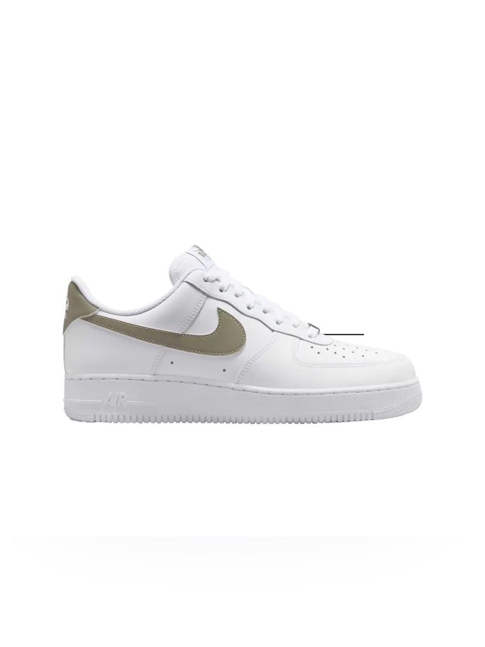 Nike Air Force 1 Low White with Army Green Swoosh